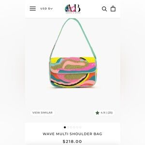 Multicolor Beaded Shoulder Bag with Swirl Pattern